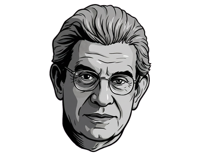 Cartoon Jacques Lacan head