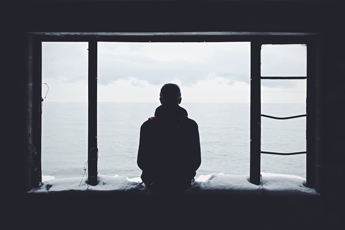 A solitary figure in contemplation
